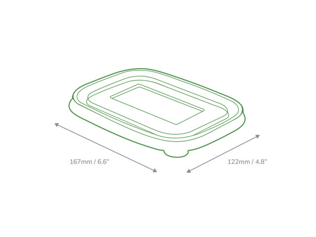 500/750/1000ml Clear PET Rectangular Deli Bowl Lid