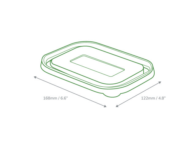 500/750/1000ml Clear PP Rectangular Deli Bowl Lid