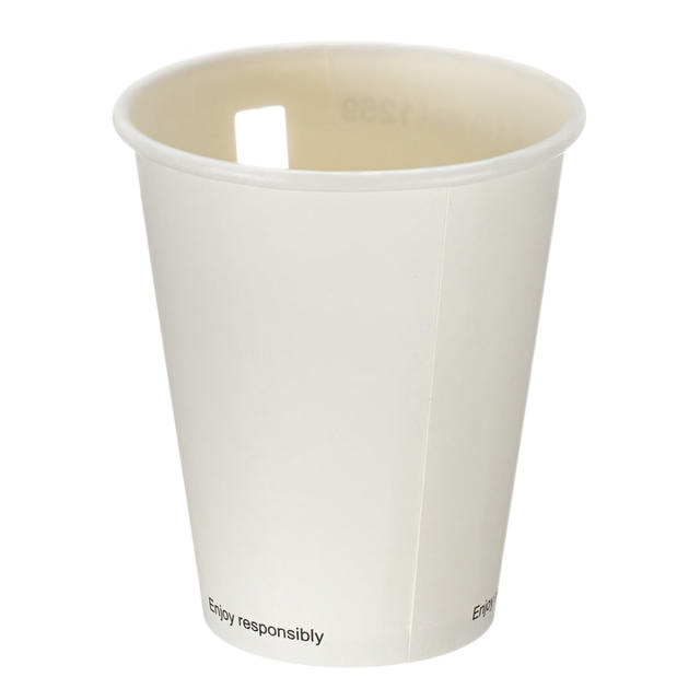 Half Pint To Line (284ml) White Paper Tumbler with Window (Aqueous Lined)	