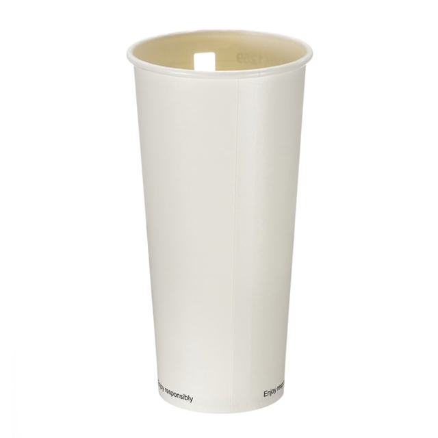 Pint To Line (568ml) White Paper Tumbler with Window (Aqueous Lined)