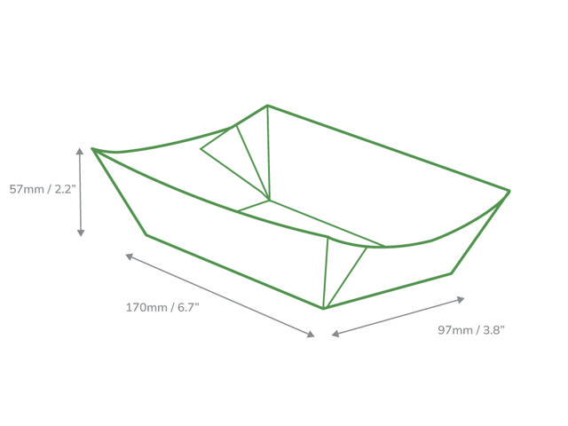 Large Black Folded Board Tray