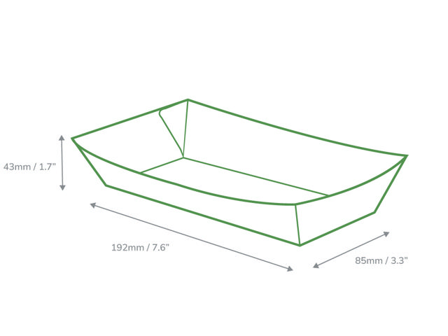 Medium Black Folded Board Meal Tray