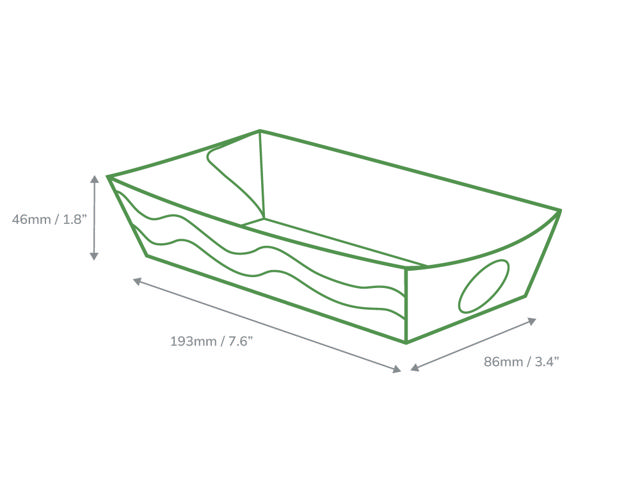Patterned Folded Board Fish and Chip Tray