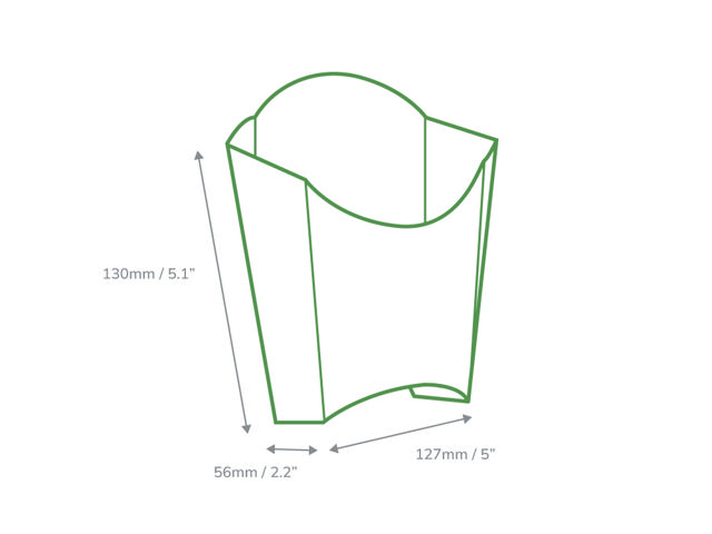Medium Kraft Folded Board Chip Scoop