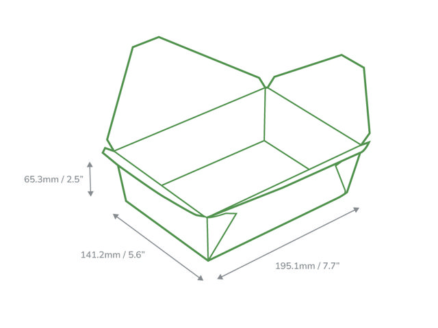 Extra Large #3 Kraft Folded Board Food Box (PE Lined)