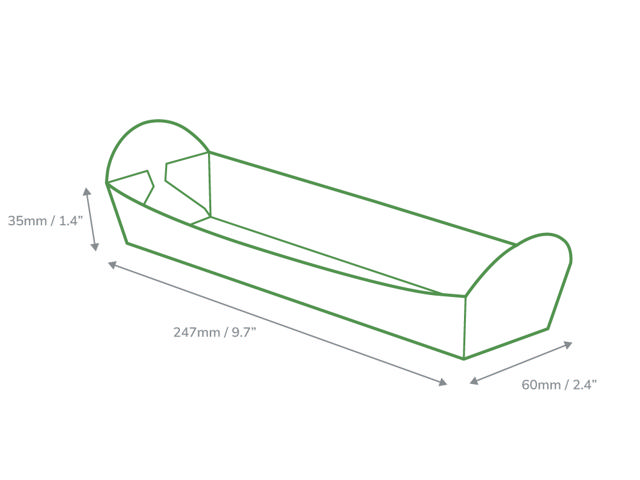 Black Folded Board Baguette Tray