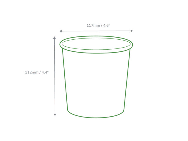 26oz White Premium Soup Pot (PP Lined)