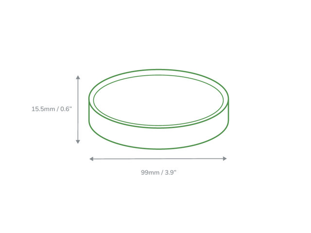 16oz White Soup Pot Lid (PP Lined)