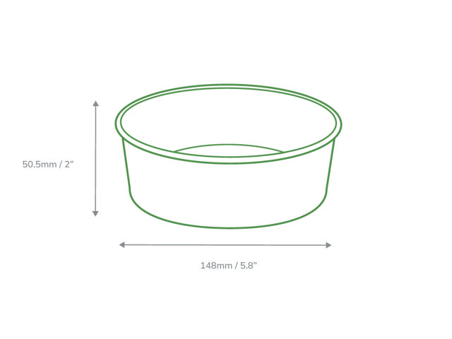 500ml Kraft Round Bowl (PE Lined)