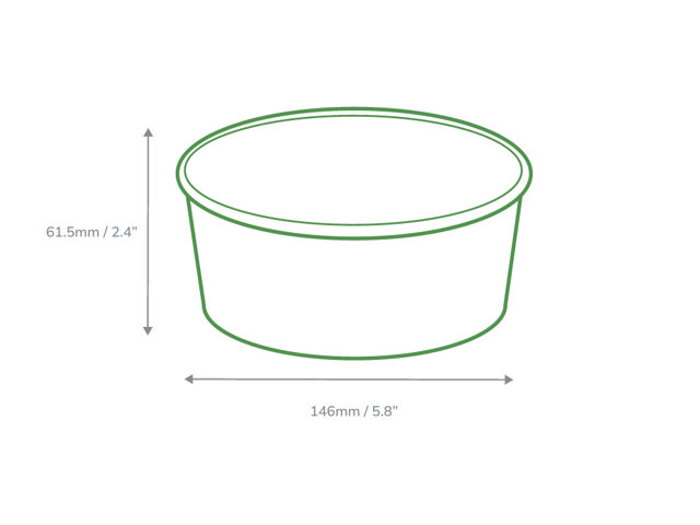 750ml Kraft Round Bowl (PE Lined)