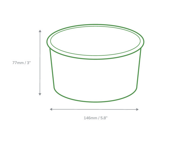1000ml Kraft Round Bowl (PE Lined)