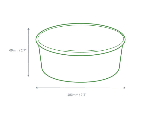 1300ml Kraft Round Bowl (PE Lined)