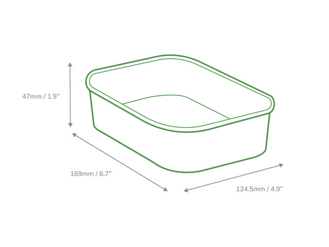 500ml Kraft Rectangular Bowl (PE Lined)