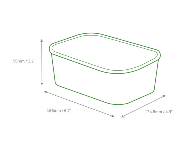 750ml Kraft Rectangular Bowl (PE Lined)