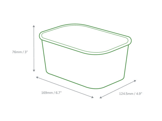 1000ml Kraft Rectangular Bowl (PE Lined)