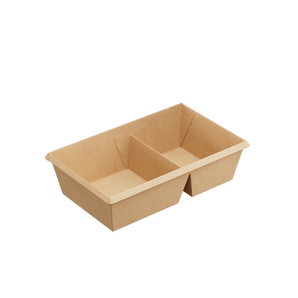 800ml Kraft Two Compartment OneClick (PO Lined)