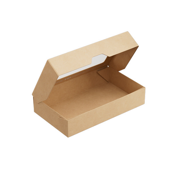 1000ml Kraft OneBox with PP Window (PO Lined)