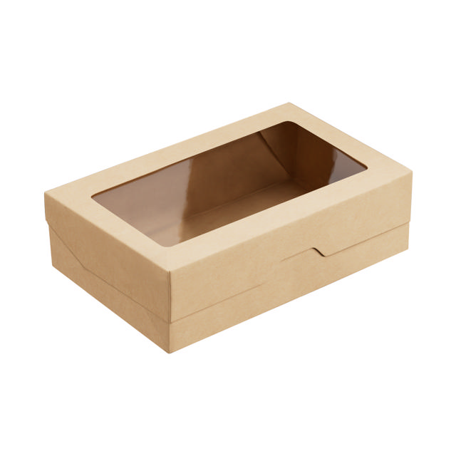 1900ml Kraft OneBox with PP Window (PO Lined)