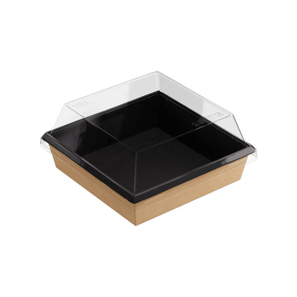 950ml Kraft/Black OneClick (PO Lined)