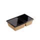 800ml Kraft/Black Two Compartment OneClick (PO Lined)