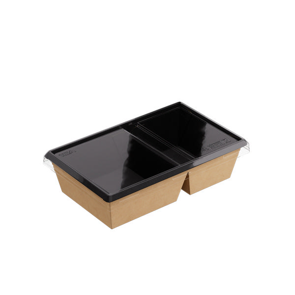 800ml rPET Two Compartment Flat OneClick Lid