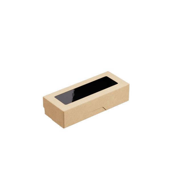 500ml Kraft/Black OneBox with PP Window (PO Lined)