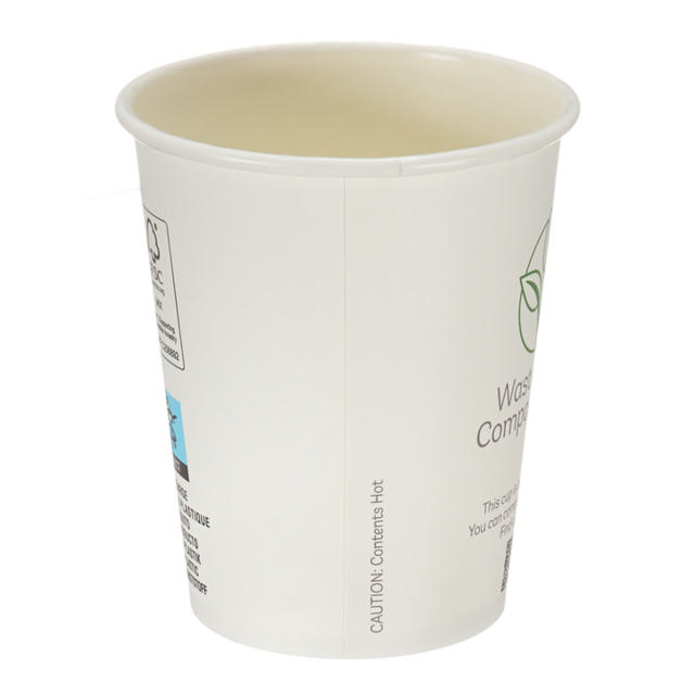 8oz White Single Wall Hot Cup (Aqueous Lined)