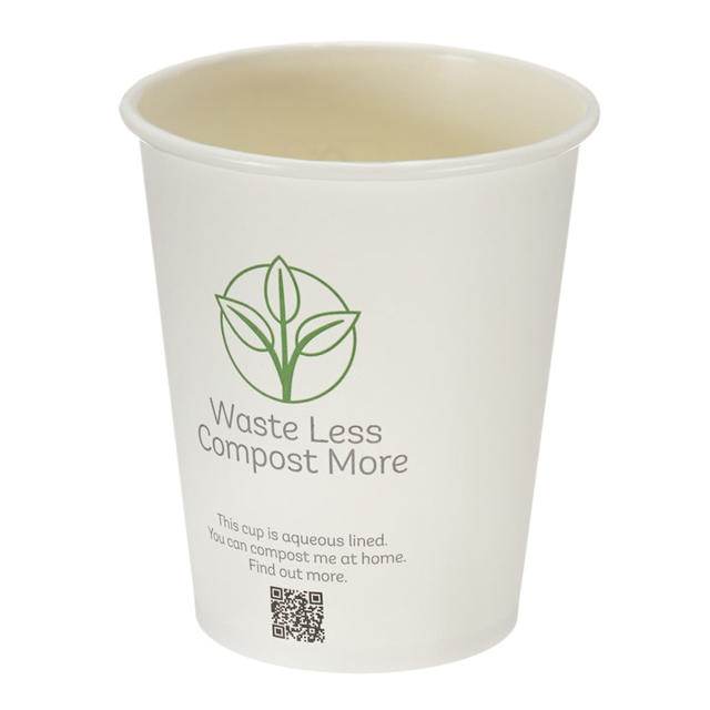 8oz White Single Wall Hot Cup (Aqueous Lined)