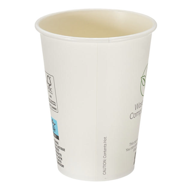12oz White Single Wall Hot Cup (Aqueous Lined)