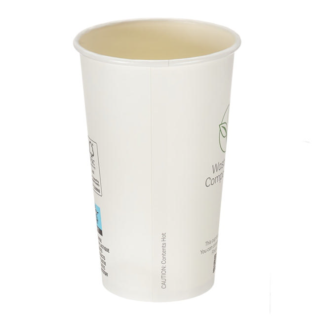 16oz White Single Wall Hot Cup (Aqueous Lined)