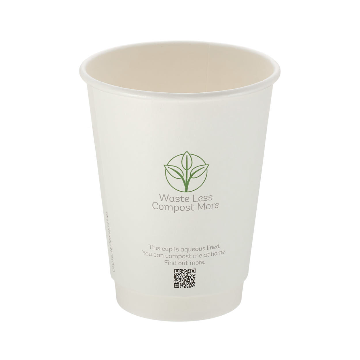 12oz White Double Wall Hot Cup (Aqueous Lined)