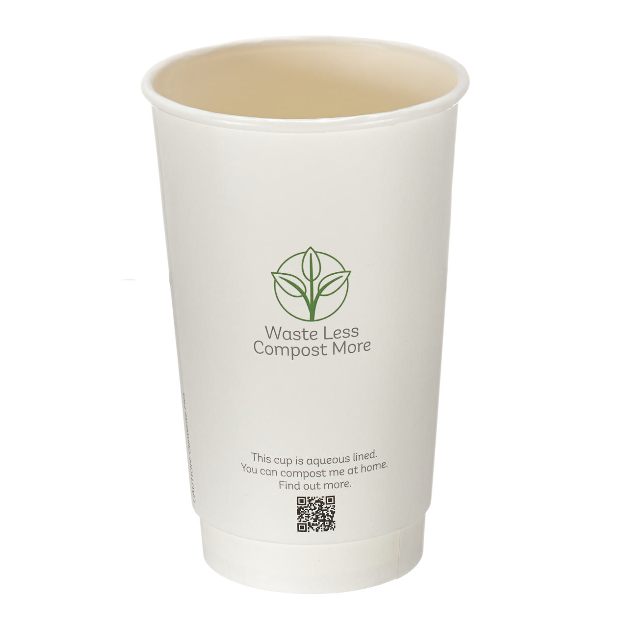 16oz White Double Wall Hot Cup (Aqueous Lined)