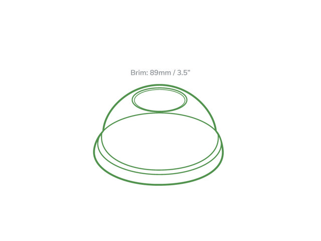 8oz Clear rPET Domed Ice Cream Pot Lid