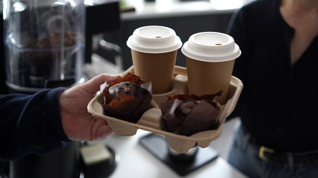 Paper Pulp Four Cup Carry Tray