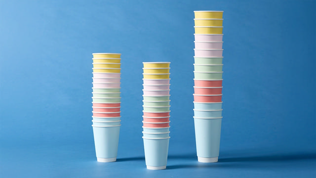 12oz Confetti Mixed Colour Double Wall Hot Cup (PE Lined)