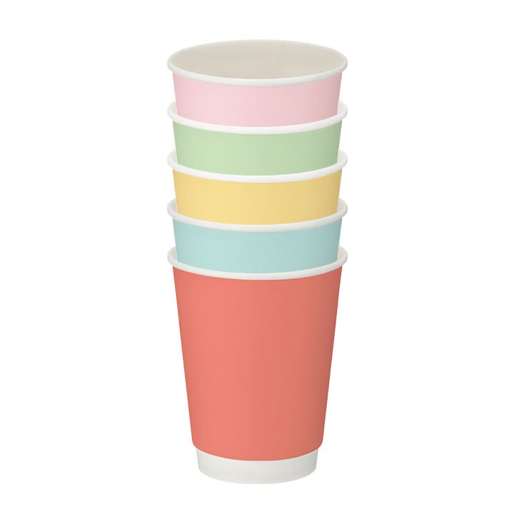 12oz Confetti Mixed Colour Double Wall Hot Cup (PE Lined)