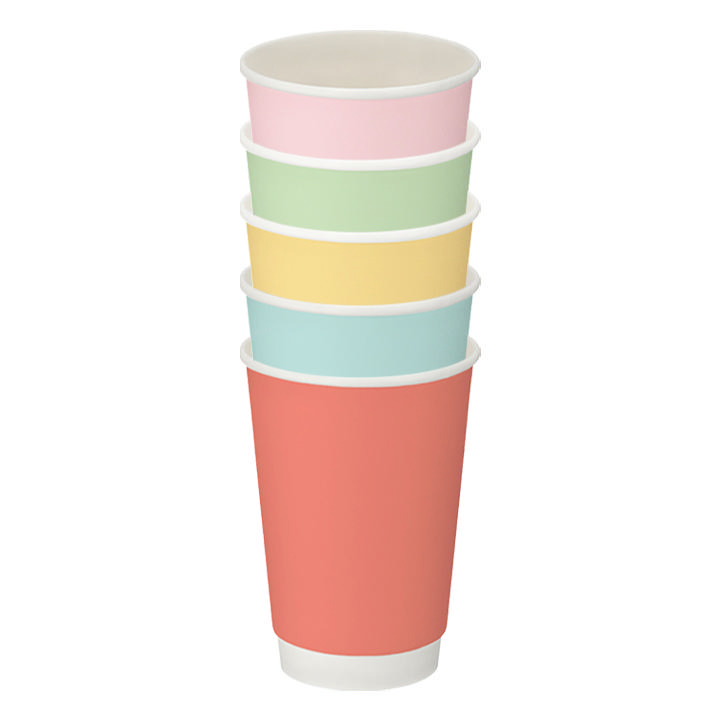 16oz Confetti Mixed Colour Double Wall Hot Cup (PE Lined)