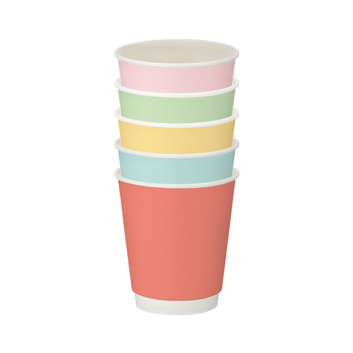 8oz Confetti Mixed Colour Double Wall Hot Cup (PE Lined)