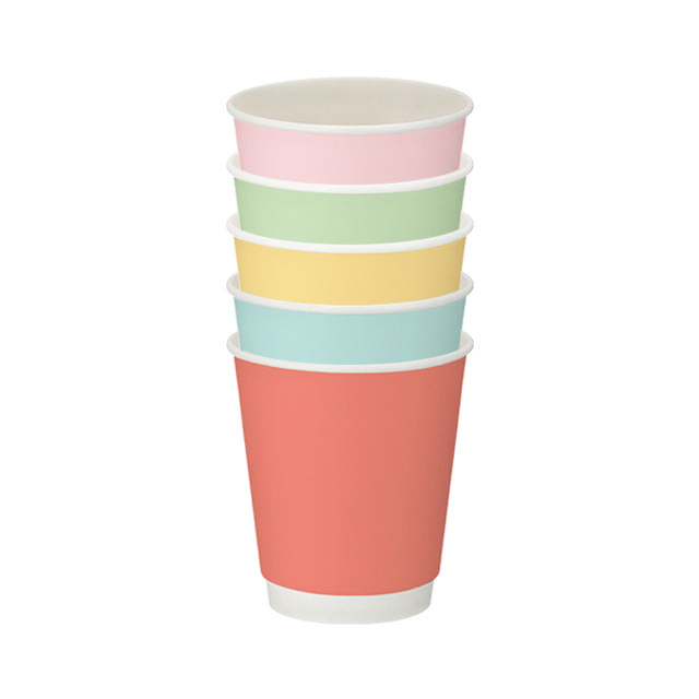 8oz Confetti Mixed Colour Double Wall Hot Cup (PE Lined)