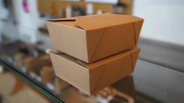 Medium #8 Kraft Folded Board Food Box (PE Lined)