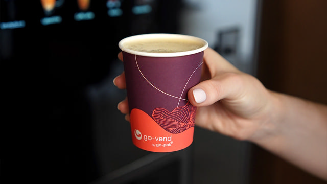 7oz Red Single Wall Vending Hot Cup (PE Lined)7oz Go-Vend Paper Vending Cup