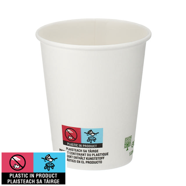 8oz White Single Wall Hot Cup (PLA Lined)