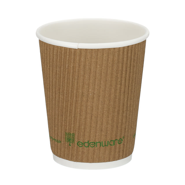 8oz Kraft Ripple Wall Hot Cup (PLA Lined)