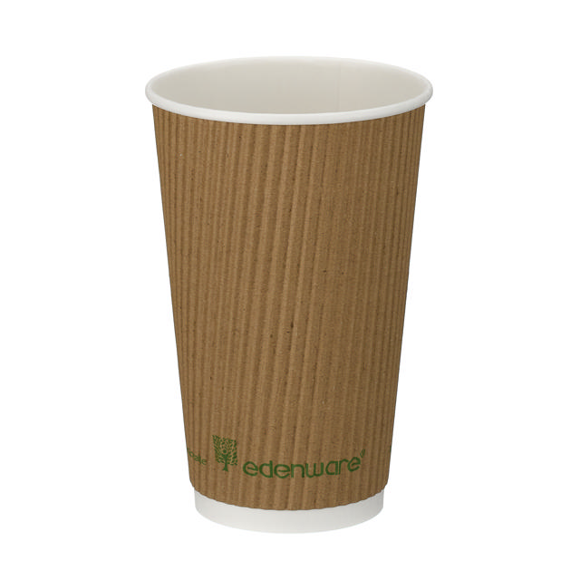 16oz Kraft Ripple Wall Hot Cup (PLA Lined)