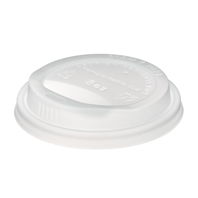 8oz White CPLA Hot Cup Sip Lid