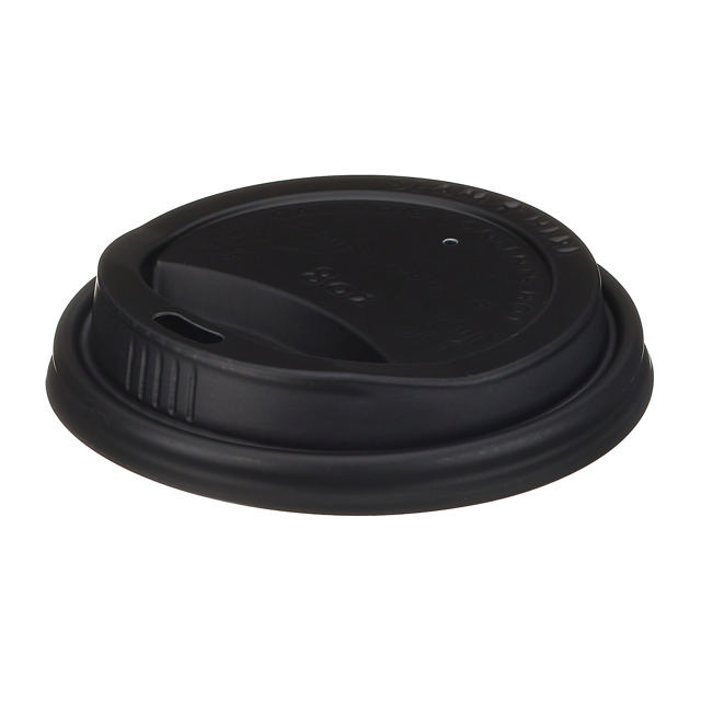 8oz Black CPLA Hot Cup Sip Lid