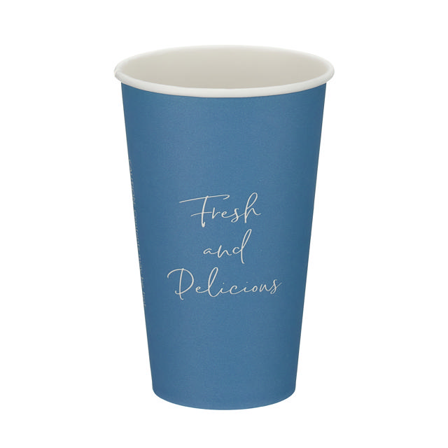 16oz Blue Single Wall Hot Cup (PE Lined)
