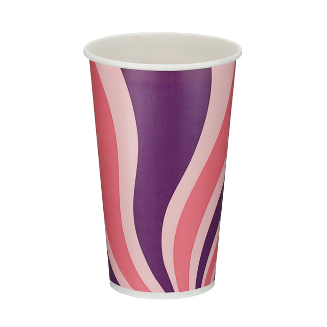 16oz Patterned Single Wall Paper Cold Cup (PE Lined)