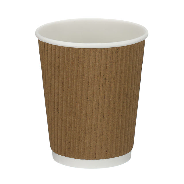 8oz Kraft Ripple Wall Hot Cup (PE Lined)