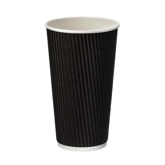20oz Black Ripple Wall Hot Cup (PE Lined)